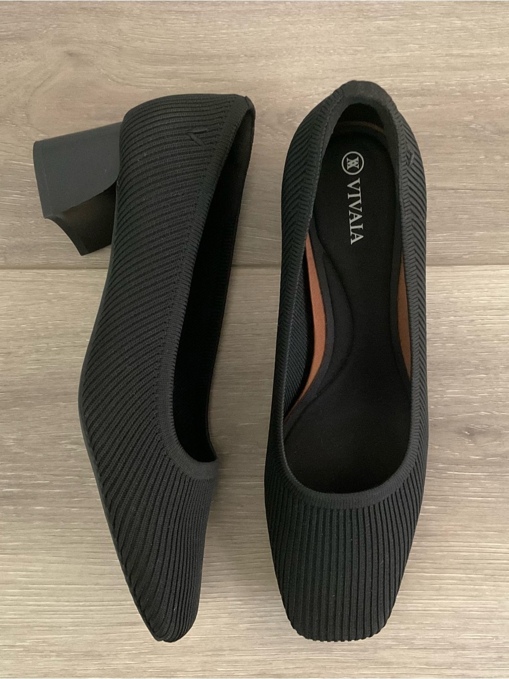 VIVAIA Melody 2.0 Heel Square Toe Knit Upper in Black Size EU 40.5 LIKE NEW